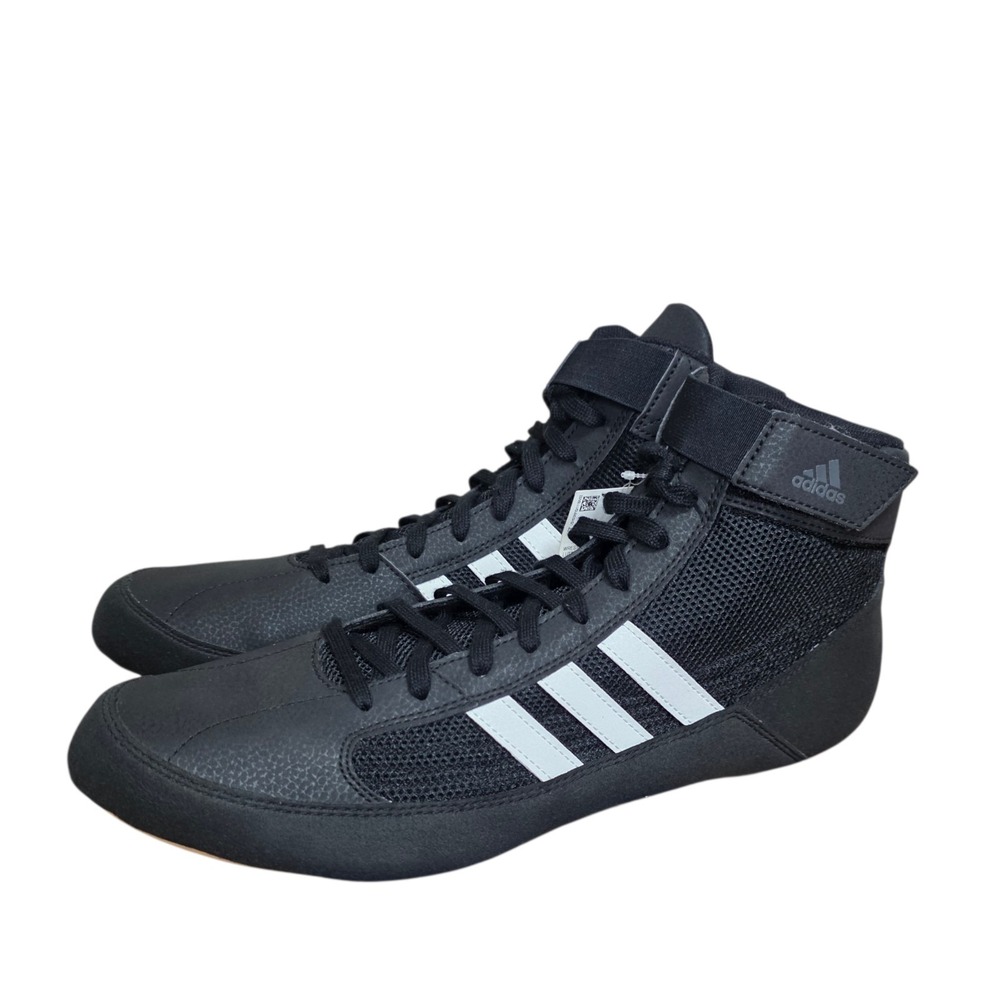 Adidas HVC Wrestling Shoes Mens 13.5 Black White Mat Training Combat NWT